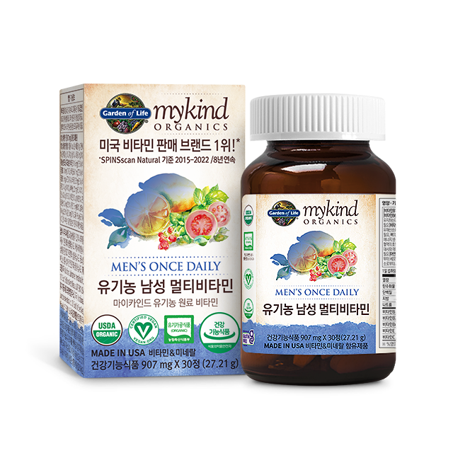 (정기배송)마이카인드 유기농 남성 멀티비타민 30정